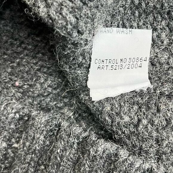 Vintage Patrol Shetland Wool Fair Isle Heather Gray 1/4 Zip Sweater Women Large - Picture 11 of 14
